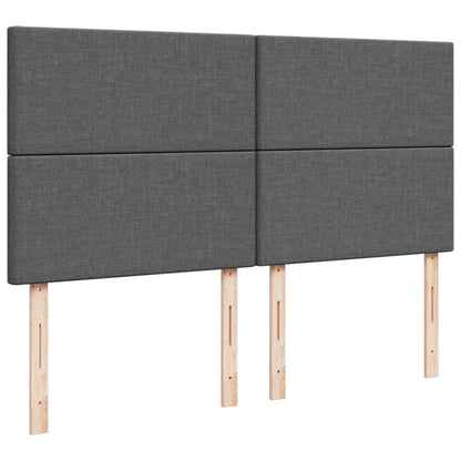 Giroletto a Molle con Materasso Grigio Scuro 200x200 cm Tessuto