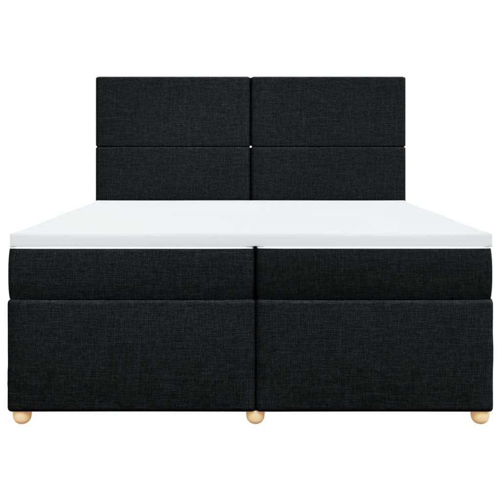 Giroletto a Molle con Materasso Nero 200x200 cm in Tessuto - homemem39