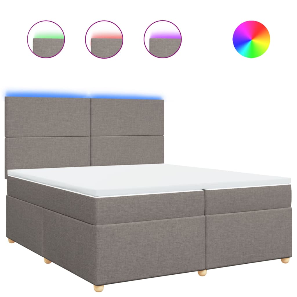 Giroletto a Molle con Materasso Tortora 200x200 cm in Tessuto | homemem39