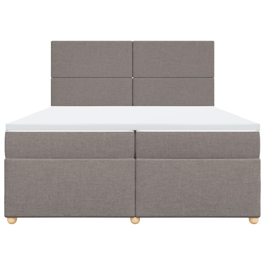 Giroletto a Molle con Materasso Tortora 200x200 cm in Tessuto