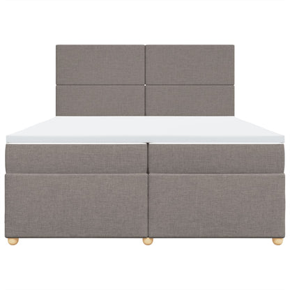Giroletto a Molle con Materasso Tortora 200x200 cm in Tessuto