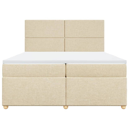 Giroletto a Molle con Materasso Crema 200x200 cm in Tessuto