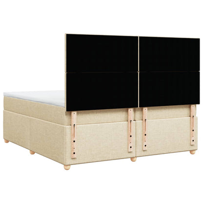 Giroletto a Molle con Materasso Crema 200x200 cm in Tessuto
