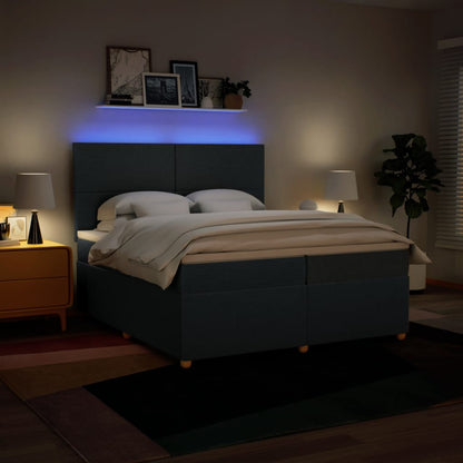 Giroletto a Molle con Materasso Blu 200x200 cm in Tessuto - homemem39