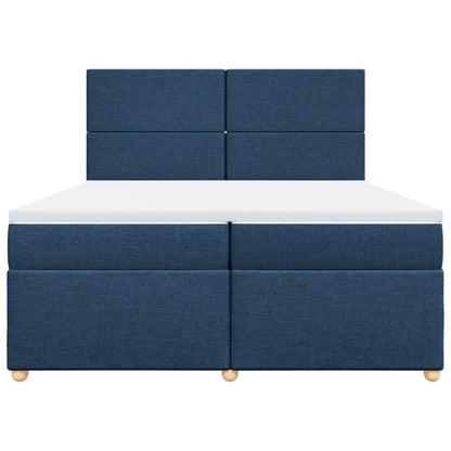 Giroletto a Molle con Materasso Blu 200x200 cm in Tessuto
