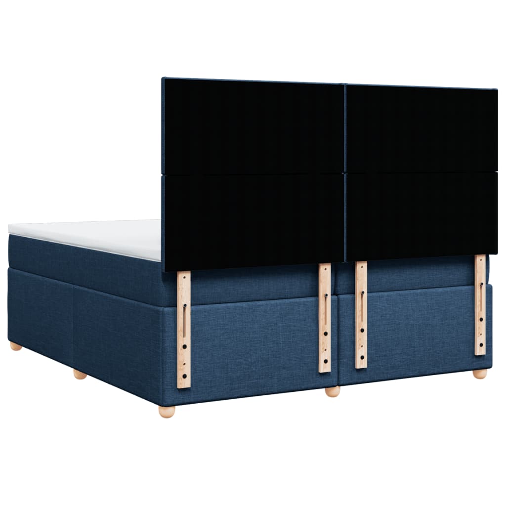Giroletto a Molle con Materasso Blu 200x200 cm in Tessuto