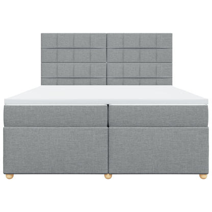 Giroletto a Molle con Materasso Grigio Chiaro 200x200cm Tessuto