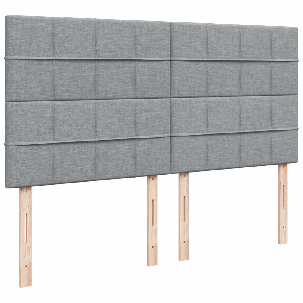 Giroletto a Molle con Materasso Grigio Chiaro 200x200cm Tessuto