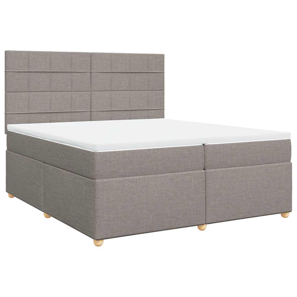 Giroletto a Molle con Materasso Tortora 200x200 cm in Tessuto | homemem39