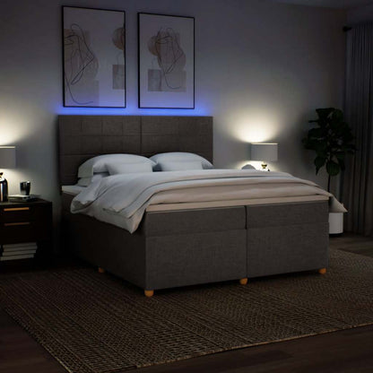 Giroletto a Molle con Materasso Tortora 200x200 cm in Tessuto | homemem39