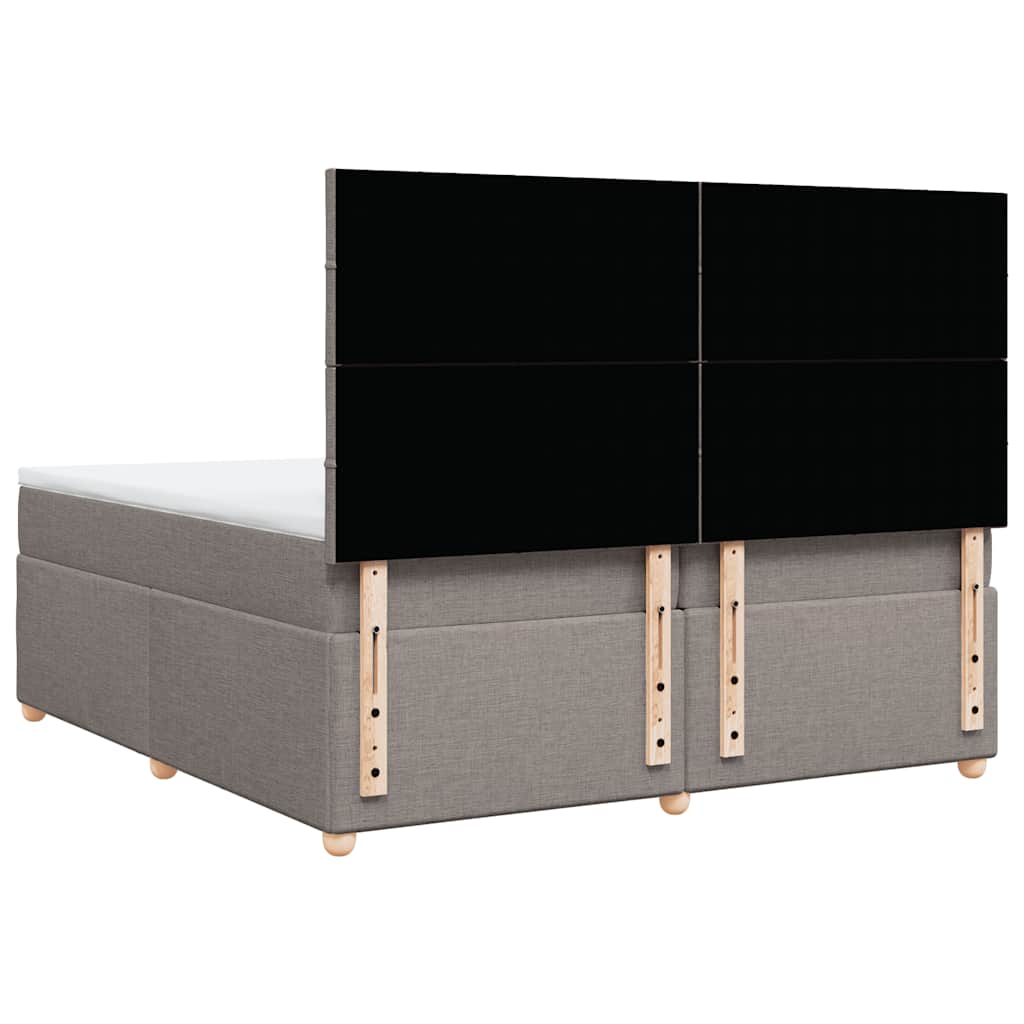 Giroletto a Molle con Materasso Tortora 200x200 cm in Tessuto | homemem39