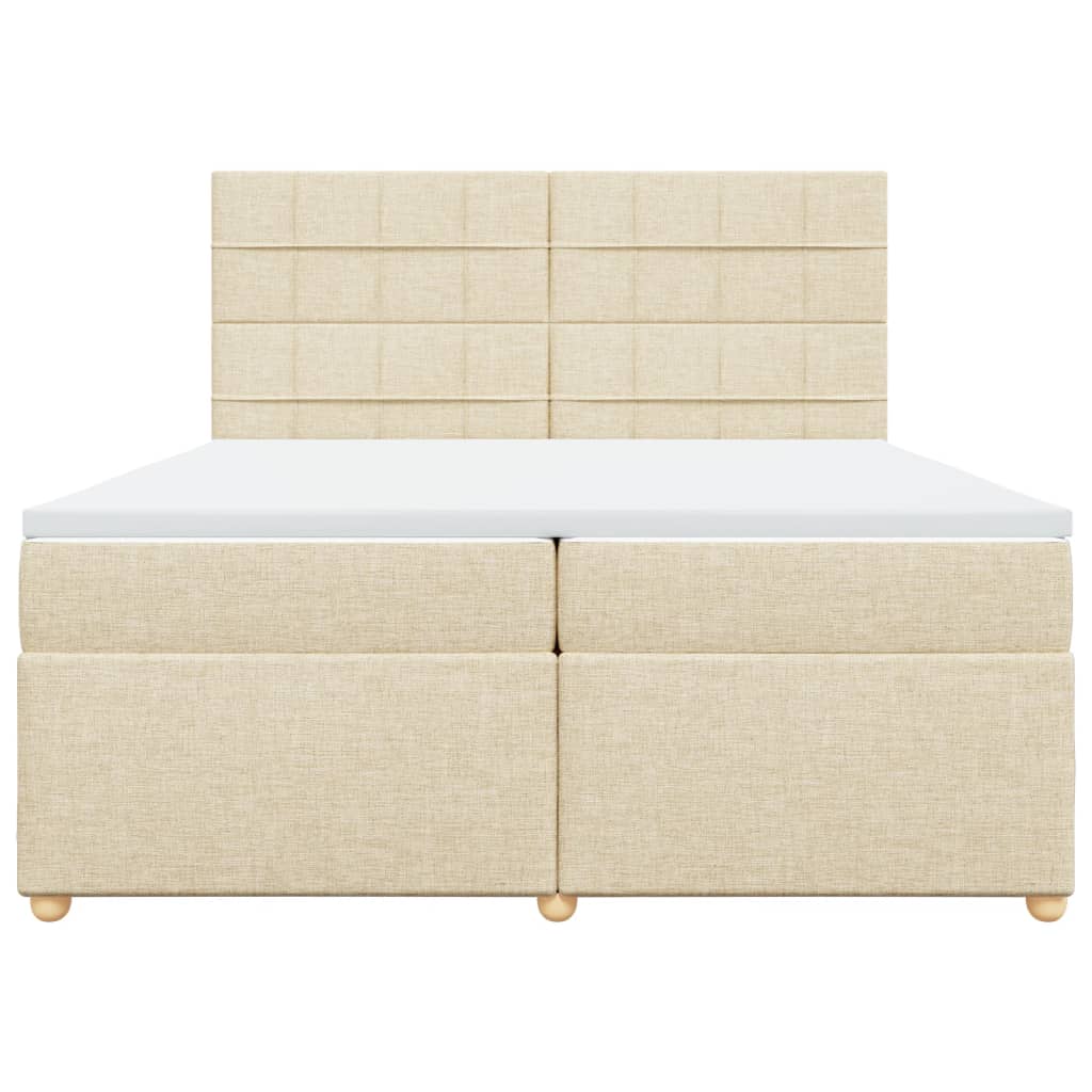 Giroletto a Molle con Materasso Crema 200x200 cm in Tessuto
