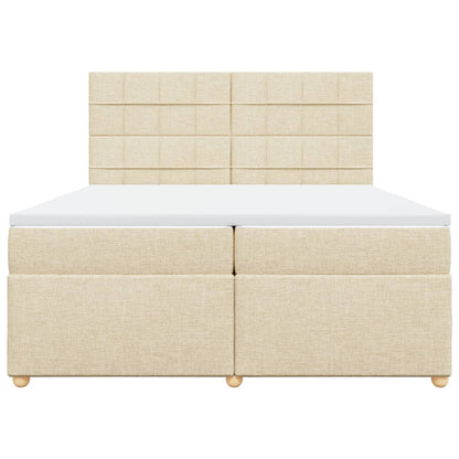 Giroletto a Molle con Materasso Crema 200x200 cm in Tessuto