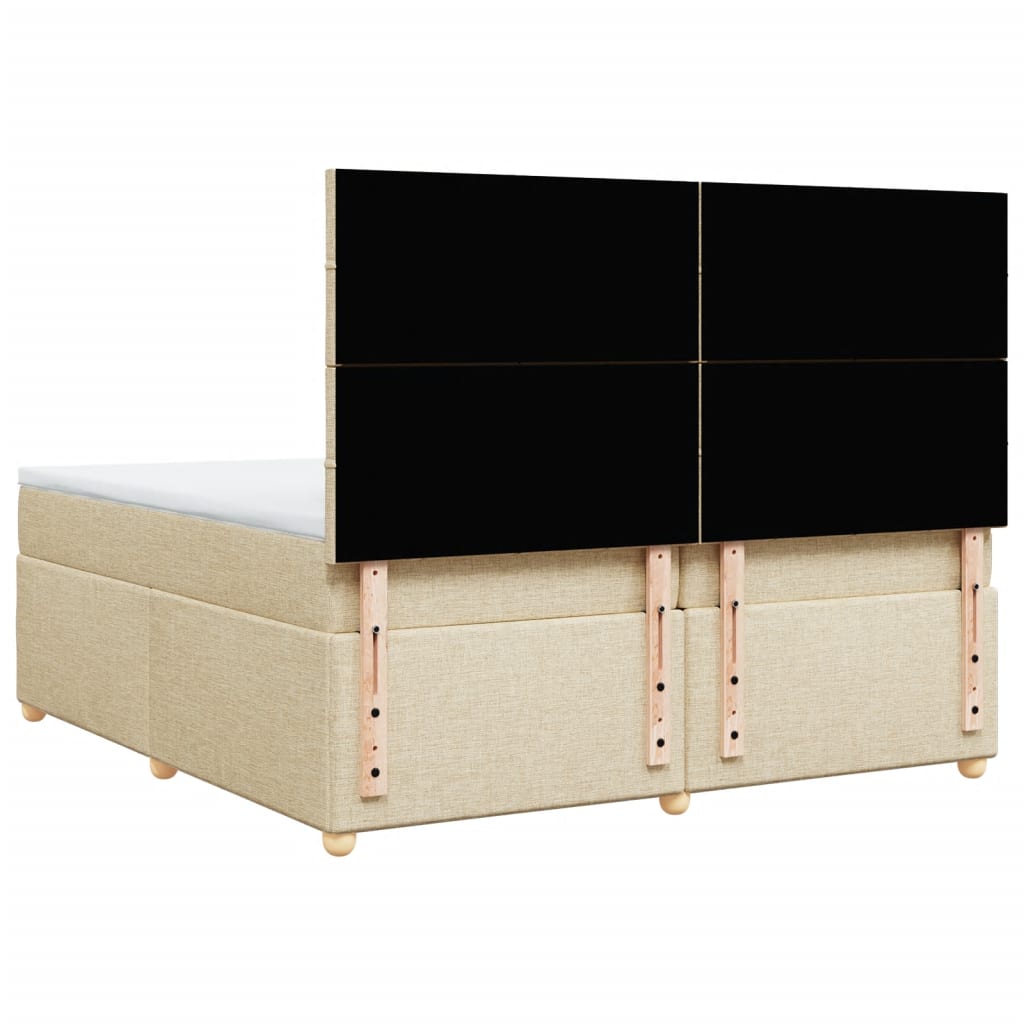 Giroletto a Molle con Materasso Crema 200x200 cm in Tessuto