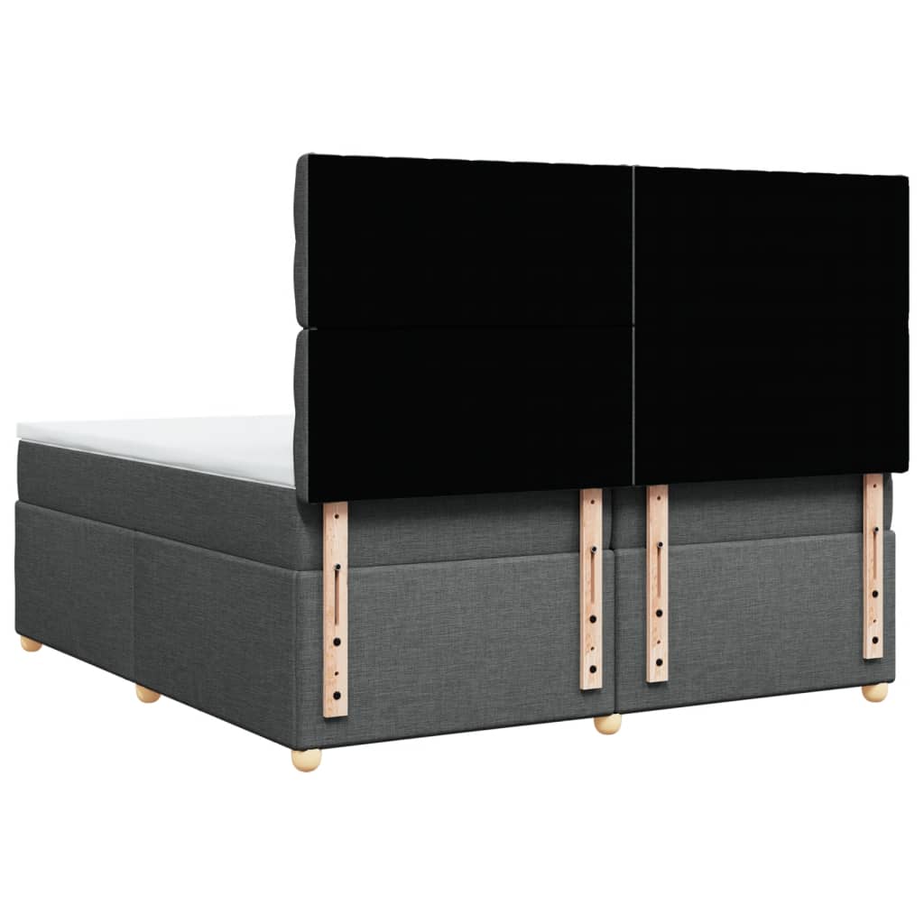 Giroletto a Molle con Materasso Grigio Scuro 200x200 cm Tessuto - homemem39