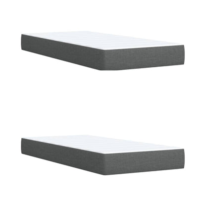 Giroletto a Molle con Materasso Grigio Scuro 200x200 cm Tessuto