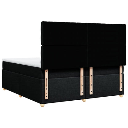 Giroletto a Molle con Materasso Nero 200x200 cm in Tessuto - homemem39