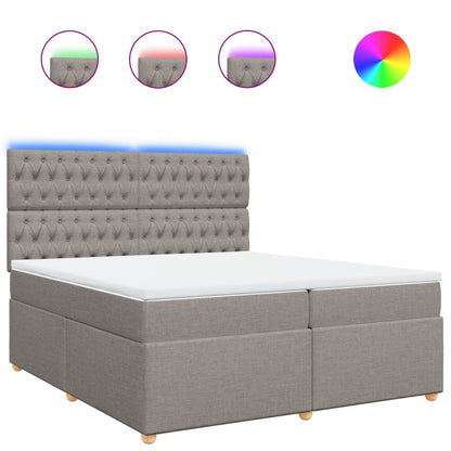 Giroletto a Molle con Materasso Tortora 200x200 cm in Tessuto | homemem39