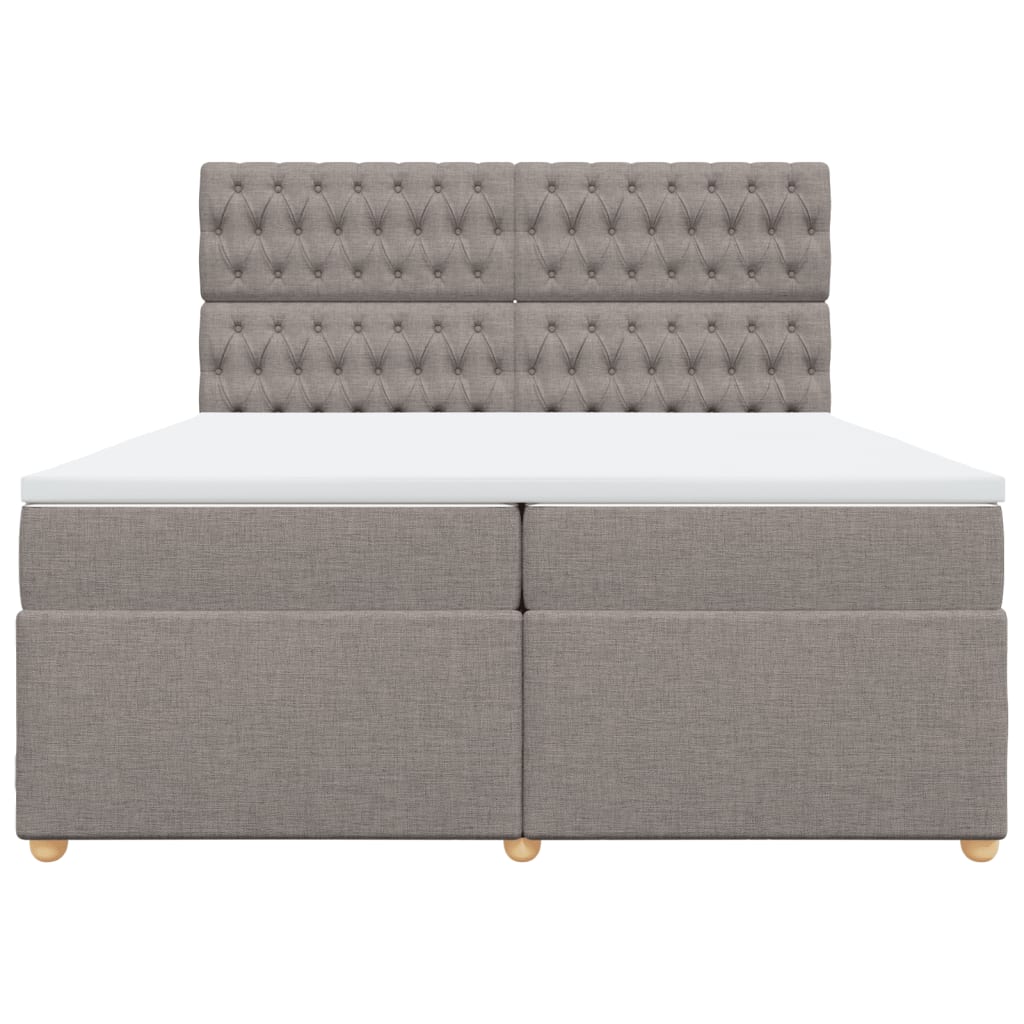 Giroletto a Molle con Materasso Tortora 200x200 cm in Tessuto