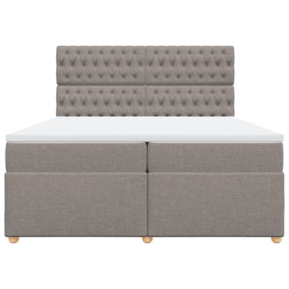 Giroletto a Molle con Materasso Tortora 200x200 cm in Tessuto
