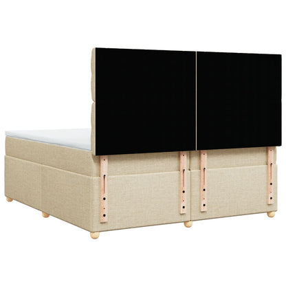 Giroletto a Molle con Materasso Crema 200x200 cm in Tessuto