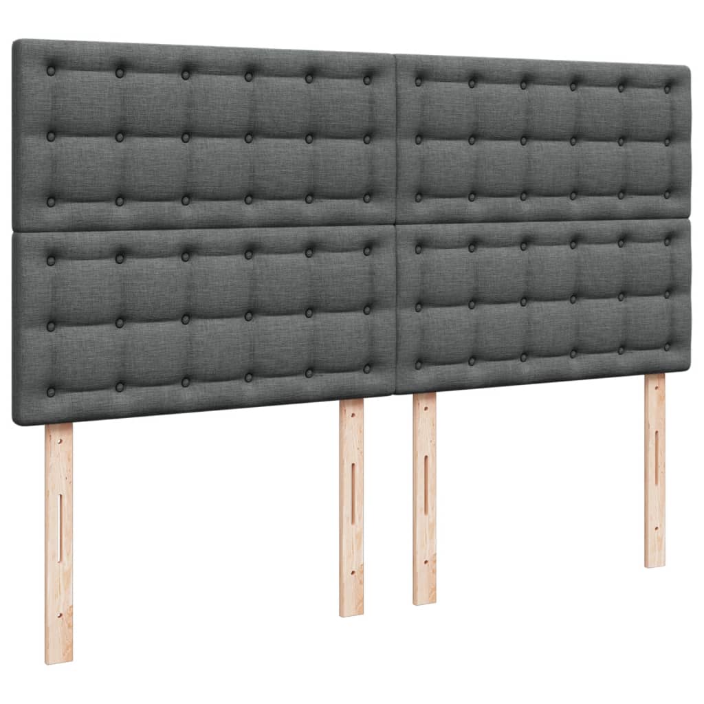 Giroletto a Molle con Materasso Grigio Scuro 200x200 cm Tessuto