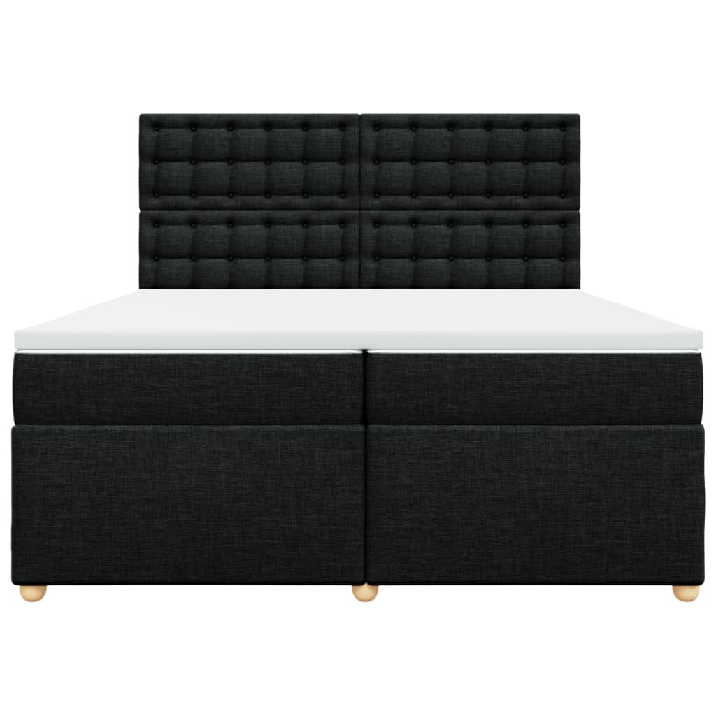 Giroletto a Molle con Materasso Nero 200x200 cm in Tessuto - homemem39