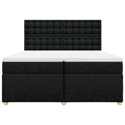 Giroletto a Molle con Materasso Nero 200x200 cm in Tessuto