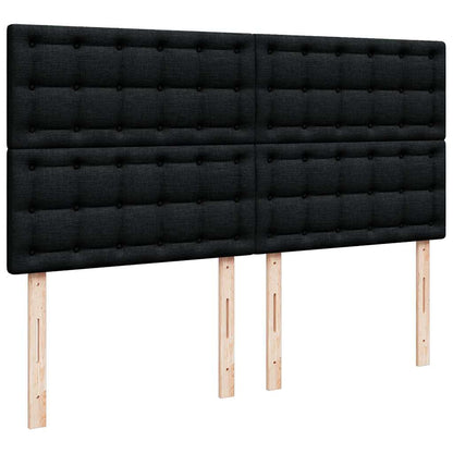 Giroletto a Molle con Materasso Nero 200x200 cm in Tessuto