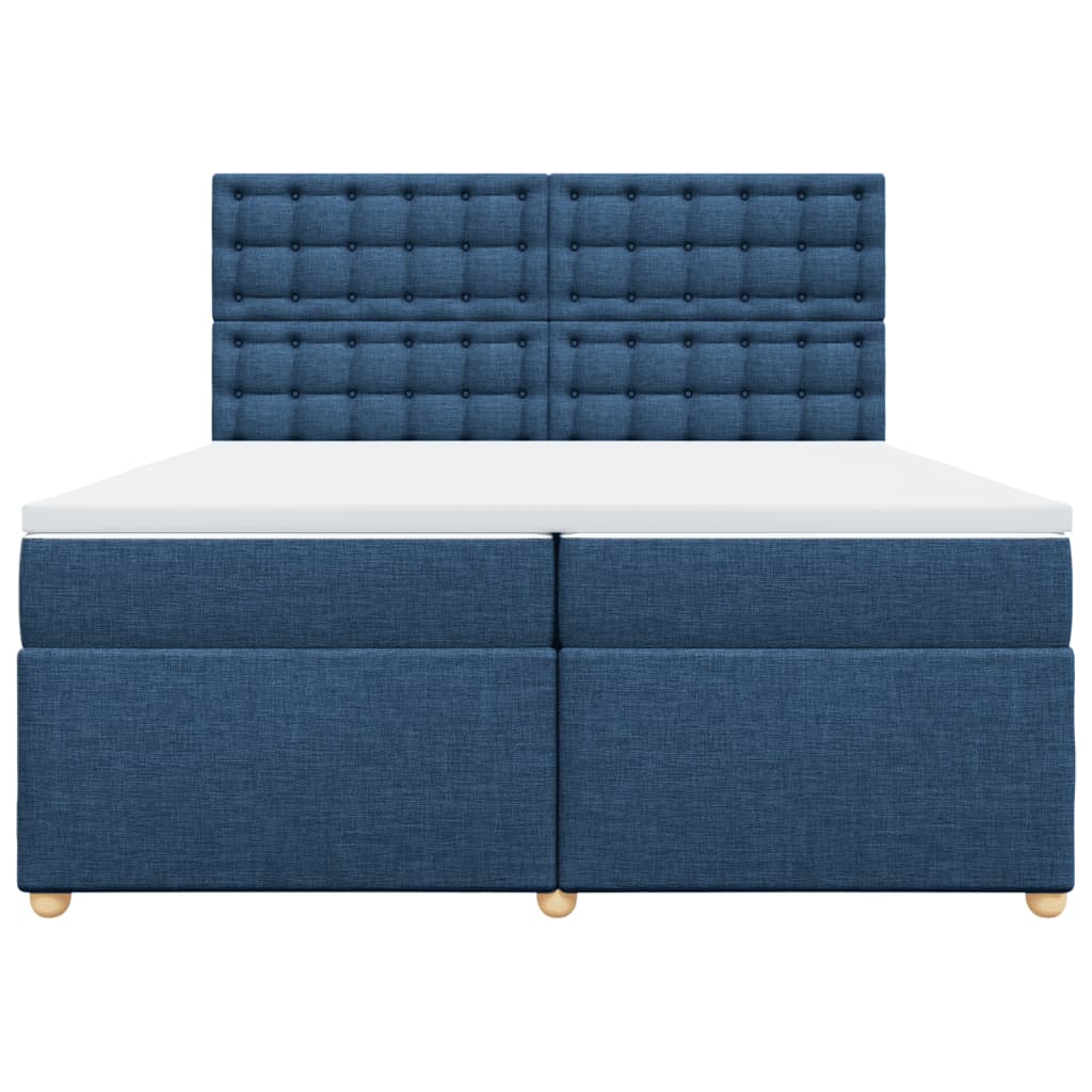 Giroletto a Molle con Materasso Blu 200x200 cm in Tessuto