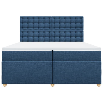 Giroletto a Molle con Materasso Blu 200x200 cm in Tessuto