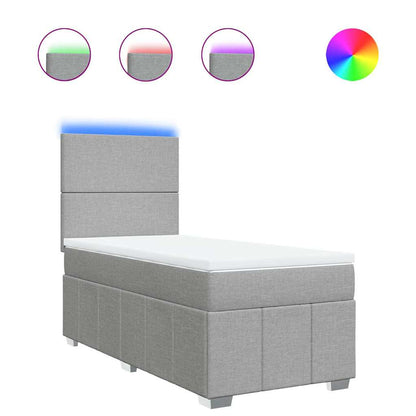 Giroletto a Molle con Materasso Grigio Chiaro 80x200 cm Tessuto - homemem39