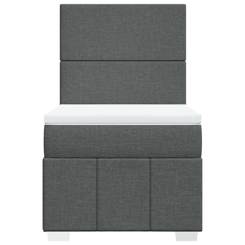 Giroletto a Molle con Materasso Grigio Scuro 80x200 cm Tessuto