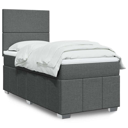Giroletto a Molle con Materasso Grigio Scuro 80x200 cm Tessuto
