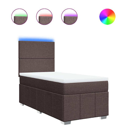 Giroletto a Molle con Materasso Marrone Scuro 80x200 cm Tessuto - homemem39