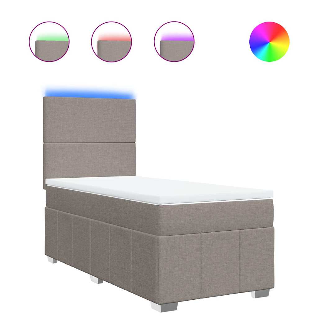 Giroletto a Molle con Materasso Tortora 80x200 cm inTessuto - homemem39