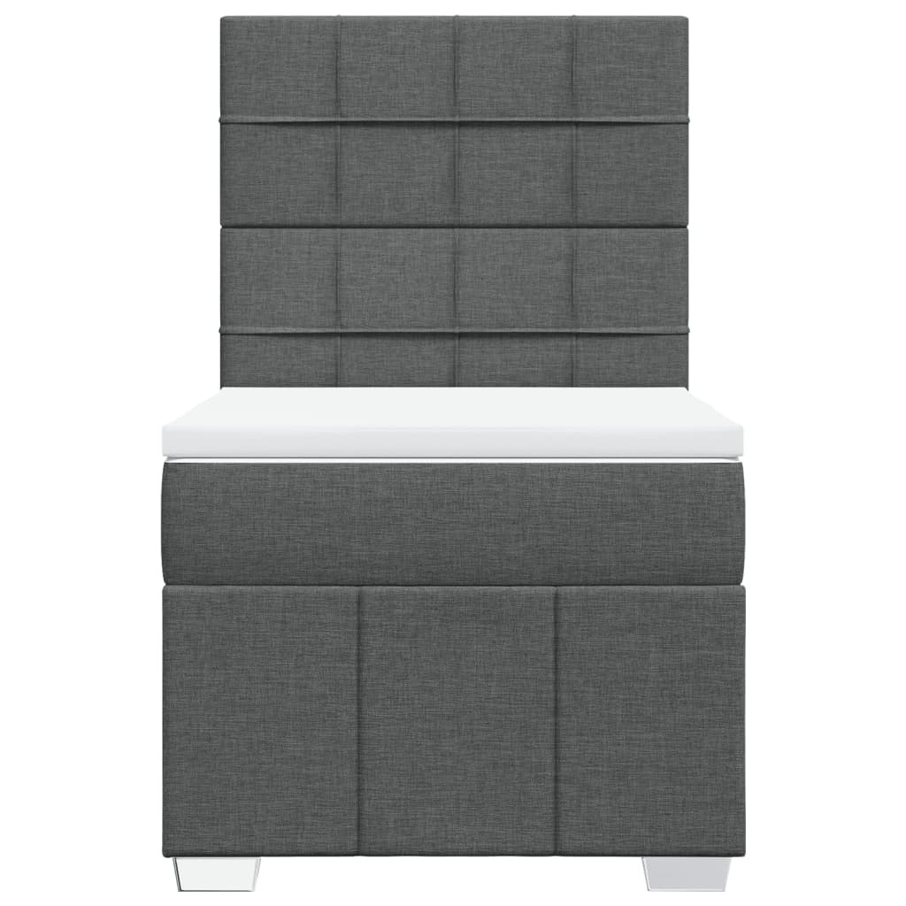 Giroletto a Molle con Materasso Grigio Scuro 80x200 cm Tessuto