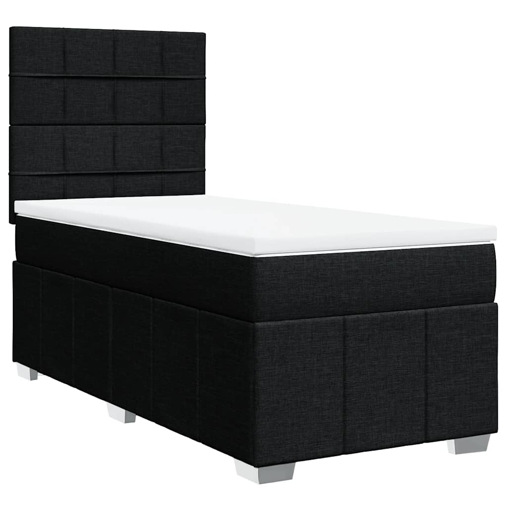 Giroletto a Molle con Materasso Nero 80x200 cm inTessuto