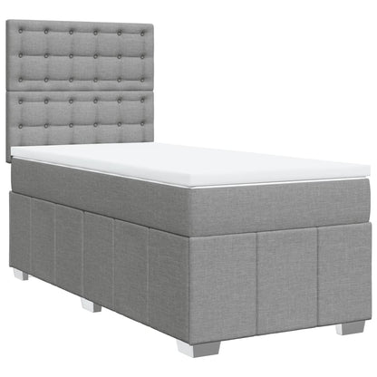 Giroletto a Molle con Materasso Grigio Chiaro 80x200 cm Tessuto