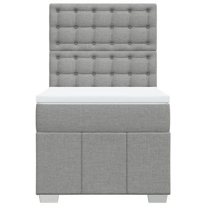 Giroletto a Molle con Materasso Grigio Chiaro 80x200 cm Tessuto