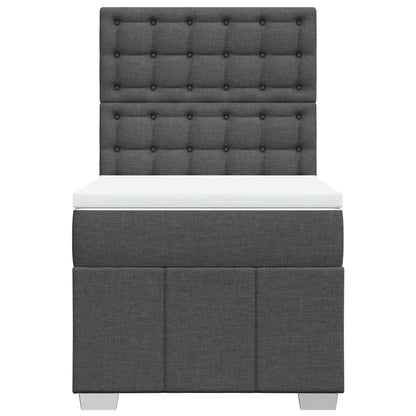 Giroletto a Molle con Materasso Grigio Scuro 80x200 cm Tessuto
