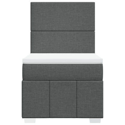 Giroletto a Molle con Materasso Grigio Scuro 90x190 cm Tessuto | homemem39