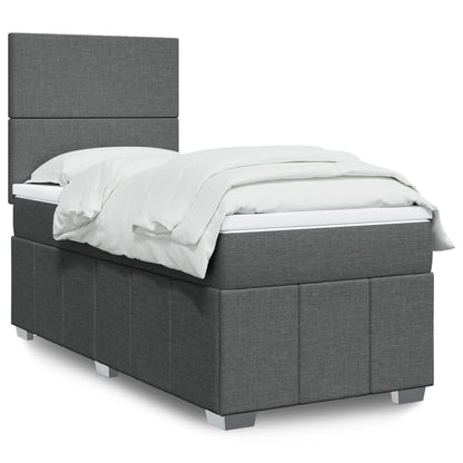 Giroletto a Molle con Materasso Grigio Scuro 90x190 cm Tessuto | homemem39