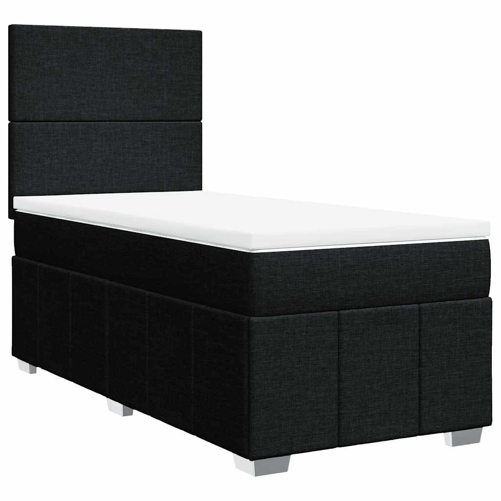 Giroletto a Molle con Materasso Nero 90x190 cm in Tessuto