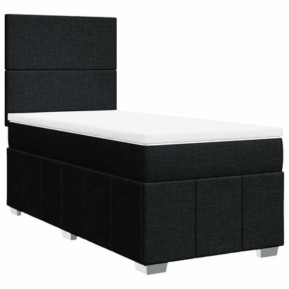 Giroletto a Molle con Materasso Nero 90x190 cm in Tessuto