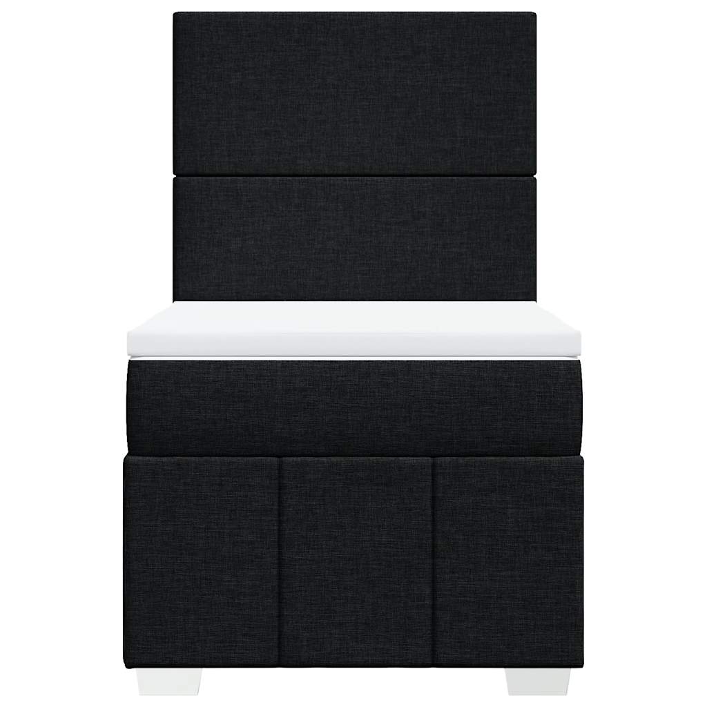 Giroletto a Molle con Materasso Nero 90x190 cm in Tessuto