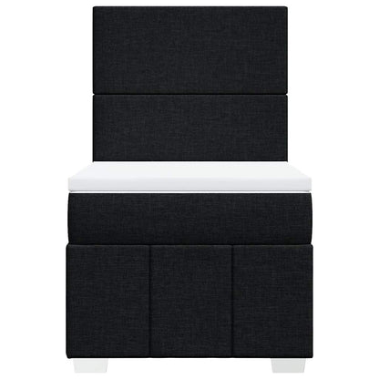 Giroletto a Molle con Materasso Nero 90x190 cm in Tessuto