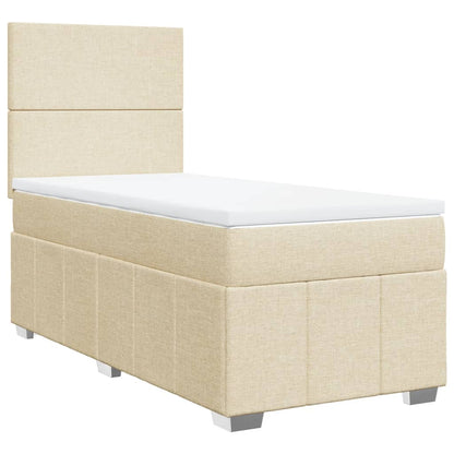 Giroletto a Molle con Materasso Crema 90x190 cm in Tessuto | homemem39