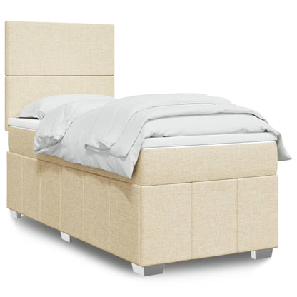 Giroletto a Molle con Materasso Crema 90x190 cm in Tessuto | homemem39