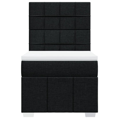 Giroletto a Molle con Materasso Nero 90x190 cm in Tessuto - homemem39